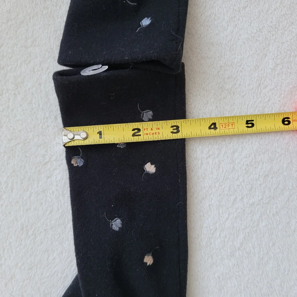ECHO | Vintage Embroidered Floral Gloves NEW Ladies Small Black